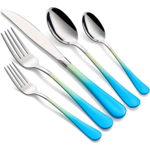 Logo personnalisé Ensemble de couverts de luxe en acier inoxydable de haute qualité, couteau, fourchette et cuillère Ensemble de couverts d'hôtel en argent pour le dîner - Product Image 2