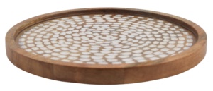 Plateau en bois élégant en forme de bateau, nouveau design, artisanat naturel fait main, style américain, plateau de service, bols, marque IHA, modèle IHAT292 - Product Image 3