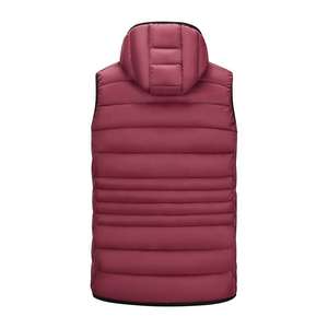 Wholesale Oem <b>Black</b> Puffer Vest <b>Men's</b> Quilted Winter Vest Warm Thicken Sleeveless <b>Waistcoat</b> With Detachable Hood Puffy Vests - Product Image 3