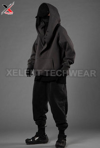 Pull d'hiver pour hommes Techwear Hoodies Custom Grey Print Pattern Vêtements personnalisés en gros - Product Image 3