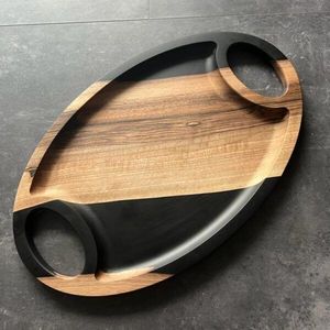 Plateau de service en bois naturel Décoration de cuisine de style campagnard Traditionnel et pour les fêtes - Product Image 6