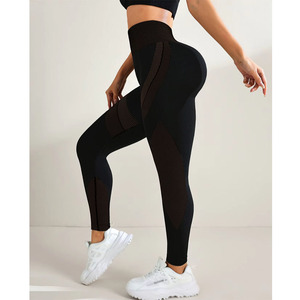 Collants d'entraînement doux pour femmes, tenues de fitness, pantalons de yoga taille haute, vêtements de sport, leggings de yoga en spandex/polyester - Product Image 4