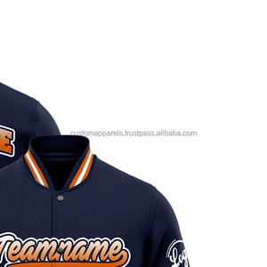 Chaquetas universitarias Letterman con cuello levantado personalizadas al por mayor, con logotipo bordado en la parte delantera, para promociones, en la venta al por mayor - Product Image 4