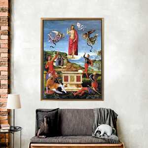 Obra de arte impresa en lienzo de Jesucristo: decoración elegante para el hogar, con marco dorado - Product Image 1