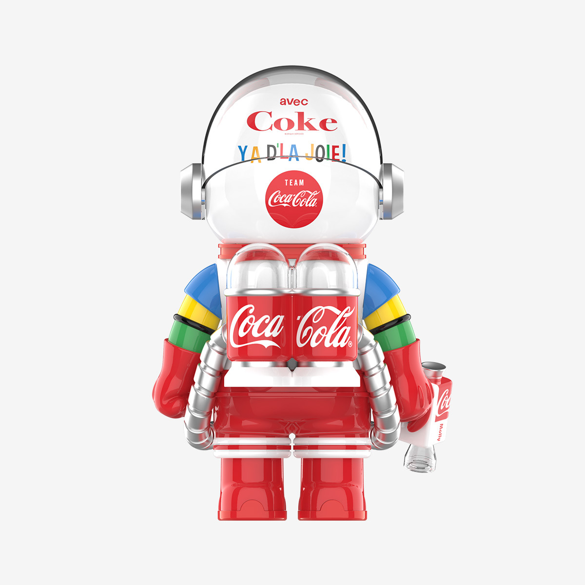 POP MART MEGA SPACE MOLLY 400% TEAM COCA-COLA Figure with PVC ABS
