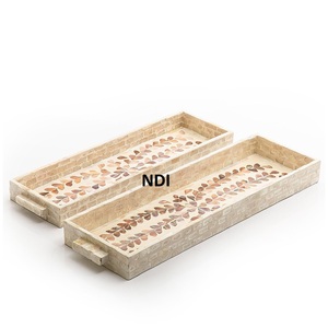 Bandeja de servicio de madera con diseño de incrustaciones de hueso para servicio de catering de cocina bandeja de servicio de madera de estilo moderno para restaurante de Hotel en casa - Product Image 1