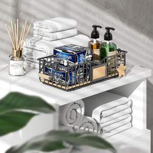 Cesta de almacenamiento de papel higiénico, cesta para tanque de inodoro, cesta para baño, bonita cesta de almacenamiento estrecha para camiseta sin mangas negra - Product Image 1