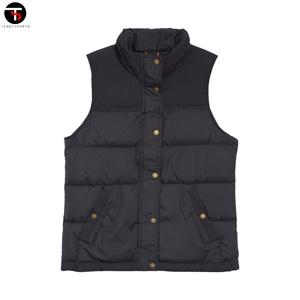 Haute qualité femmes hiver extérieur gilet doux léger coton gris coupe-vent bouffant conception décontracté sans manches gilet - Product Image 5