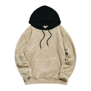 Customized Winter High Quality Men's Plain Fuzzy <b>Hoodies</b> <b>Soft</b> Fleece Warm Pullover Unisex Casual Oversized Plush <b>Hoodies</b> - Product Image 1