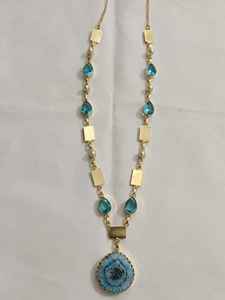 Chaîne de pierre naturelle pendentif Long collier pour les femmes bijoux respectueux de la peau mode colliers de pierres précieuses en gros bijoux personnalisés - Product Image 3