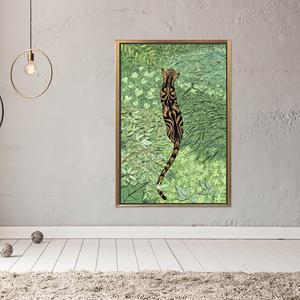 Impression sur toile élégante de tigre de safari, cadeau personnalisé pour lui, TOILE ENCADRÉE DORÉE - Product Image 1