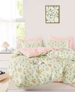 Ensemble de literie personnalisable en microfibre 400TC non toxique imprimé, taille Queen, drap de lit et taie d'oreiller, vente en gros d'usine - Product Image 4