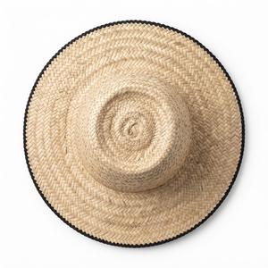 Sombrero de Paja Estilo Marinero Hecho a Mano con Ala Ancha |   Hoja de palma natural tejida a rayas |   Venta al por Mayor de Ropa para Fiestas en la Playa para Mujeres y Hombres |   Diseño de Flecos Personalizado - Product Image 6