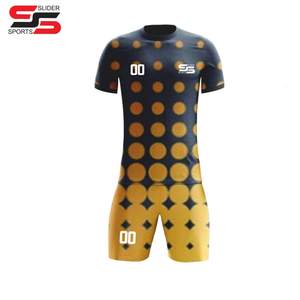 Conception gratuite de maillot de football d'entraînement d'équipe Ensemble complet d'uniformes de football personnalisés unisexes en polyester 100% imprimés par sublimation - Product Image 5