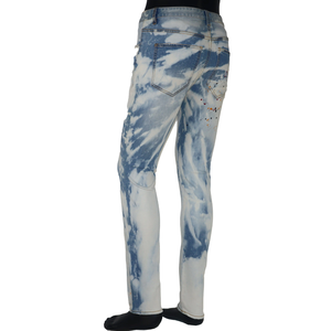 Custom Wholesale High Quality High Street Breathable Winter Streetwear Washed Paint Casual Blue <b>Jeans</b> for Men - Product Image 6