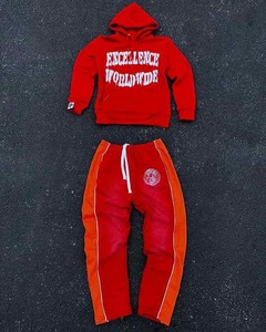 Conjunto de chándal y Sudadera con capucha personalizado de alta calidad con parche bordado desgastado Sun Fade - Product Image 1