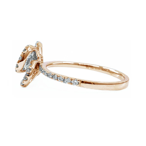 Skillfully Crafted 18K Solid Rose Gold Ring with Real Diamond Fast Delivery Elegant Bow Designed Fancy Wedding Ring for Women - Product Image 2