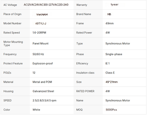 Motor de CA monofásico 49TYJ 60Hz 2,5 RPM para equipo de medidor eléctrico - Product Image 6