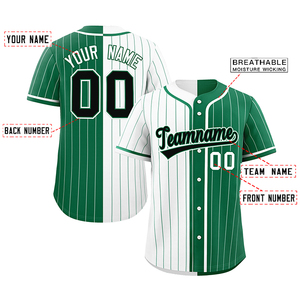 Maillots de baseball noirs avec logo brodé personnalisé Maillot de baseball grande taille à fines rayures rose pour hommes - Product Image 5