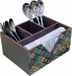 Porta Cubiertos de Madera para Cucharas, Cuchillos y Tenedores, Organizador de Utensilios de Cocina - Product Image 6