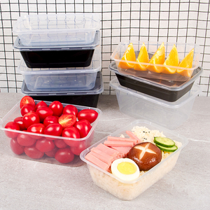Conteneur alimentaire rectangulaire <span class=keywords><strong>jetable</strong></span> en PP, résistant au micro-ondes, noir, transparent, blanc, boîte à <span class=keywords><strong>repas</strong></span>, bol bento, <span class=keywords><strong>plateau</strong></span> à emporter - Product Image 6