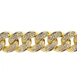 VVS-Collier de Moissanite en argent sterling 925, bijoux fins, chaîne hip-hop plaquée or pour hommes et femmes - Product Image 2