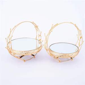 Estante redondo de metal dorado y hierro para centros de mesa de boda, soporte de flores, soporte moderno metálico dorado para pastel - Product Image 5