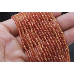 Perles Rondelles Facettées en Saphir Padparadscha Naturel Orange, Pierres Précieuses en Vrac pour la Fabrication <span class=keywords><strong>de</strong></span> Bijoux - Perles Larimar, Amétrine, Rubis, <span class=keywords><strong>Opale</strong></span> - Product Image 2