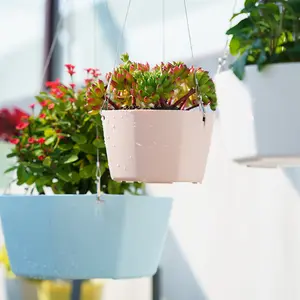 Vasos de flores para pendurar na parede, vaso de plantas rega automática com corrente