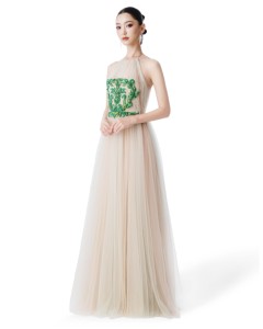 <b>EMERALD</b> <b>dress</b> _ couture luxury evening <b>dress</b> from local brand Vietnam - Product Image 4