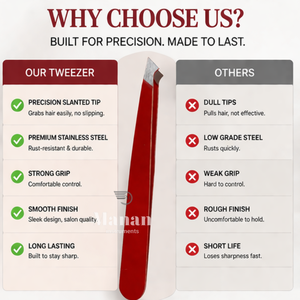 Pinzas para Cejas Rojas de Acero Inoxidable con Punta Angulada, Herramienta de Belleza para Depilación de Precisión, Agarre Antideslizante - Product Image 6