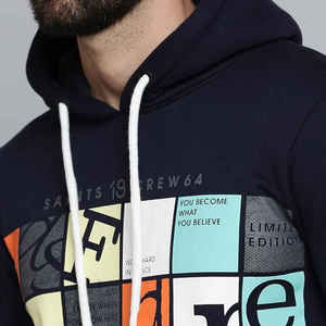 Sudadera con capucha grande de algodón 100% al por mayor, sudadera con logotipo personalizado impreso, patrón sólido, peso pesado para impresión de hojaldre, logotipo frontal de pantalla - Product Image 6