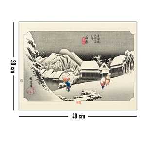 Impresión artística de Hiroshige: Escena nocturna de nieve en Kanbara - Product Image 4