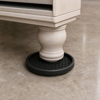 Patins de protection antidérapants en feutre de silicone noir alvéolé pour meubles, armoires, canapés et pieds de table