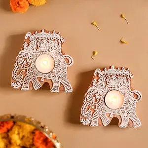Customizable Wooden <b>Tealight</b> <b>Holder</b> for Festive and Wedding Table Decoration Home Decoration from Indian Supplier - Product Image 5