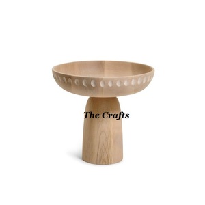 Cuenco para servir frutas de madera de forma redonda, cuenco de frutas de diseño clásico para uso doméstico en hoteles y restaurantes - Product Image 1