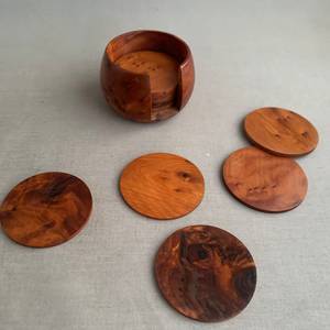 Luxury Wooden Hexagon Coasters Walnut Drink Mats Premium <b>Kitchen</b> Table <b>Decor</b> <b>Accessories</b> - Product Image 2