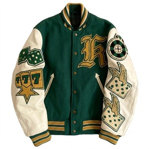 Chaqueta Varsity Personalizada para Hombre, Estilo Béisbol Vintage, Cierre de un Solo Botón, Tejido Chenille, Cuero, Bordado en Caliente, Invierno - Product Image 1