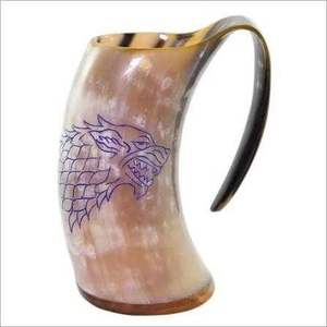 Tazas Vikingas de Cuerno de Búfalo Natural de Alta Calidad, Estilo Náutico Pulido para Colecciones de Bebidas Vintage, Precios al por Mayor en India - Product Image 1