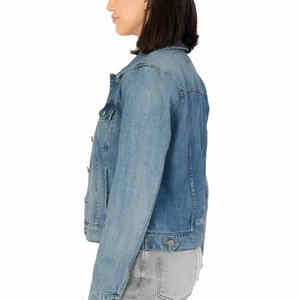 Chaqueta de mezclilla de patrón sólido de longitud media de Invierno para mujer Logotipo impreso personalizado relleno de algodón transpirable Otoño Precio al por mayor a granel - Product Image 3