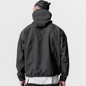 ใหม่เสื้อแจ็คเก็ตกันน้ําผู้ชายเสื้อแจ็คเก็ตสะท้อนแสงน้ําหนักเบา 85% โพลีเอสเตอร์ 15% สแปนเด็กซ์ยิม 1/4 เสื้อซิป - Product Image 1