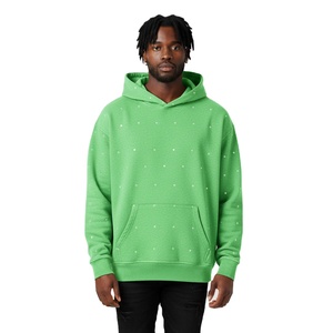 Sweat à capuche marron personnalisé avec impression à pois Streetwear mode hommes sweats à capuche sweats surdimensionnés en gros 2025 - Product Image 2