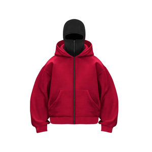 Wholesale High Quality Unisex Men Drop Shoulder Zipper <b>Makes</b> Hoodies Streetwear Oversized Blank Full <b>Face</b> Zip Up Hoodies - Product Image 3