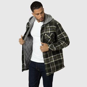 Chaqueta de Franela de Color Sólido para Hombre 2025 al por Mayor, Hecha a Medida con Cuello Alto, Forro de Lana con Capucha, Reversible para Invierno - Product Image 4