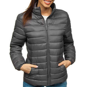 Chaqueta de Mujer Acolchada Color Gris Oscuro al por Mayor 2026, Tejido Transpirable, Relleno de Algodón, Chaqueta de Burbuja para Mujer de Talla Grande para Uso en Invierno - Product Image 6