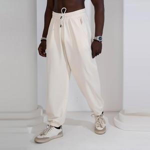 Pantalon de jogging de sport taille moyenne décontracté pour hommes Pantalon de survêtement ample en polaire avec logo personnalisé Coupe normale Cordon de serrage personnalisable - Product Image 4