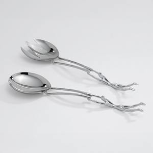 Ensemble de cuillères à salade classiques en acier inoxydable avec poignée design et lisse, pour la cuisine - Product Image 3