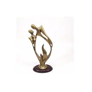 Buatan tangan grosir abstrak patung Modern emas kecil patung tokoh untuk ruang tamu objek dekoratif