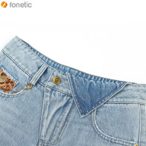 Short en jean pour femmes, impression de Logo personnalisé, confortable, court et léger - Product Image 3