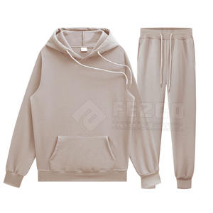 Survêtement Femme Surdimensionné Coupe Décontractée 65% Coton 35% Polyester Hiver Motif Solide Col à Capuche Logo Marque Personnalisé quantité minimale de commande Bas - Product Image 1